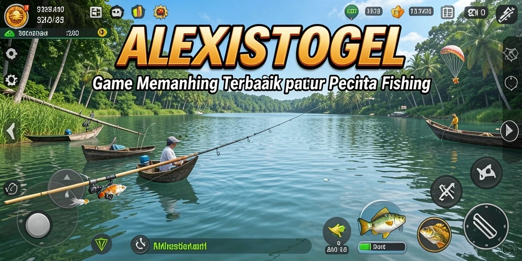 Screenshot menampilkan pengalaman seru memancing di ALEXISTOGEL.