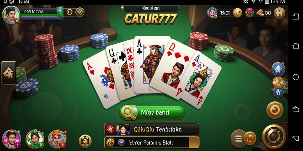 Tampilan gameplay QiuQiu yang seru dan menarik di CATUR777.