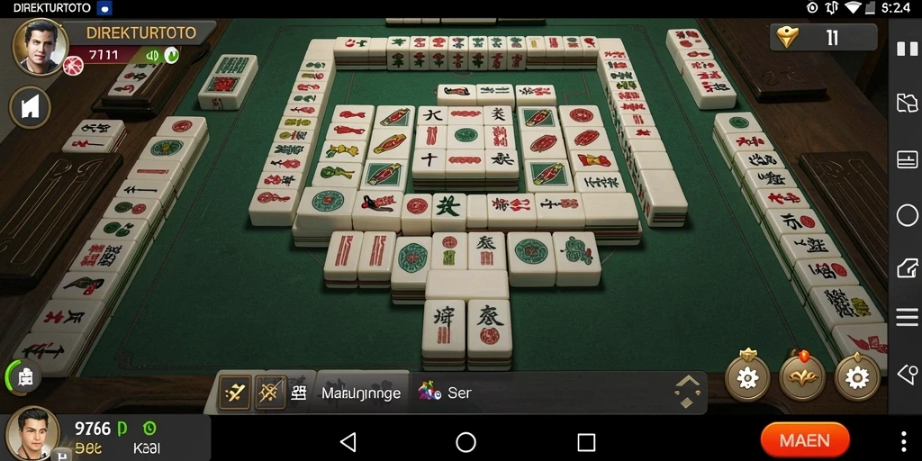 Tampilan menarik dari gameplay DIREKTURTOTO yang menggambarkan Mahjong.