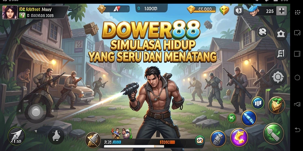 Tampilan gameplay DOWER88 yang penuh warna dan interaktif.