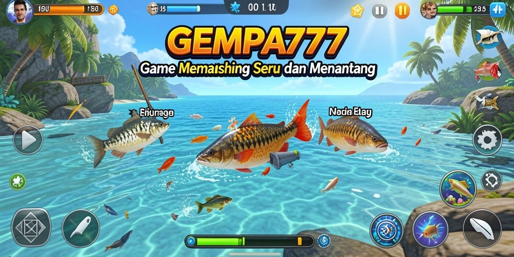 Tampilan gameplay menakjubkan dari GEMPA777 saat memancing.