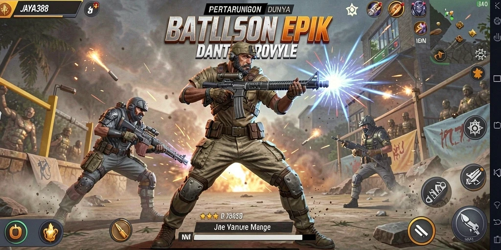 Gameplay seru di JAYA388 dengan aksi Battle Royale yang mendebarkan.