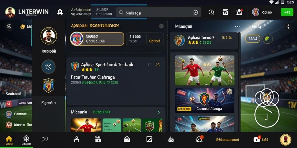 Tampilan gameplay LNTERWIN dengan berbagai taruhan olahraga yang menarik.