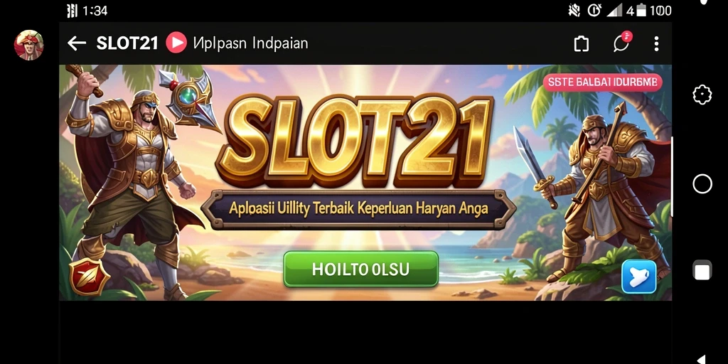 Tangkapan layar utama SLOT21 memperlihatkan antarmuka pengguna yang sederhana dan fungsional.